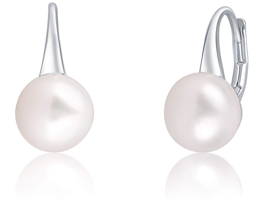JwL Luxury Pearls Jemné stříbrné náušnice s pravou perlou JL0643 - Náušnice Visací náušnice