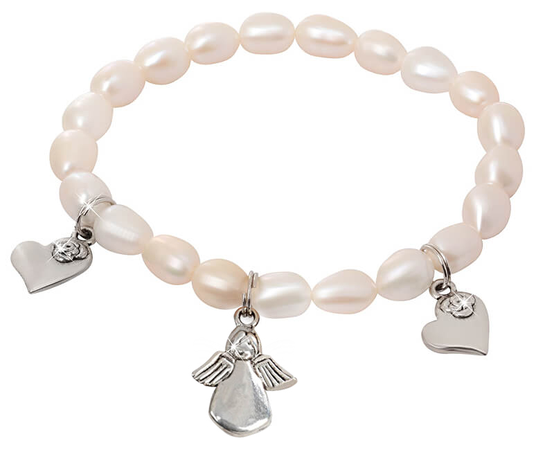 JwL Luxury Pearls Jemný náramek z pravých perel s přívěsky JL0419