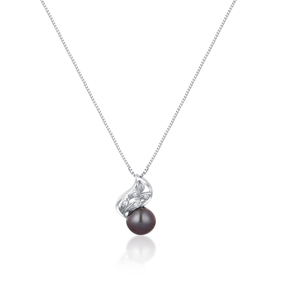 JwL Luxury Pearls Něžný náhrdelník s pravou perlou a zirkony JL0750 (řetízek, přívěsek) - Náhrdelníky