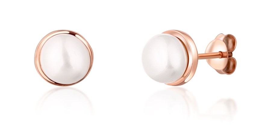 JwL Luxury Pearls Pozlacené náušnice s říční perlou JL0736 - Náušnice Pecky