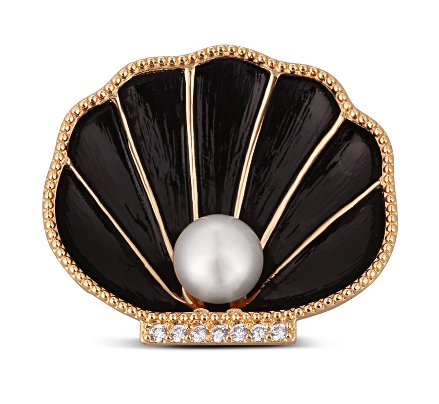 JwL Luxury Pearls Půvabná pozlacená brož lastura s perlou 2v1 JL0764 - Brože