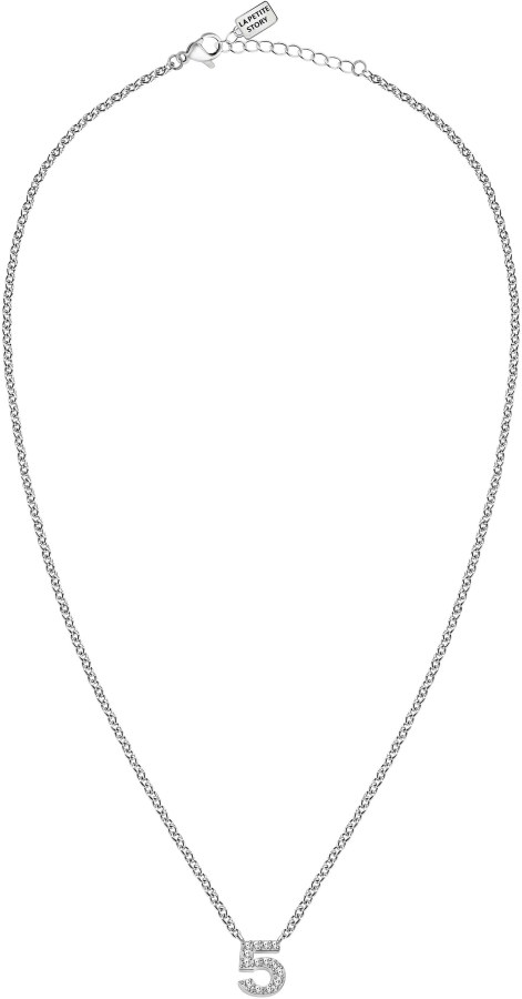 La Petite Story Třpytivý náhrdelník "5" s krystaly LPS10AQK05 - Náhrdelníky