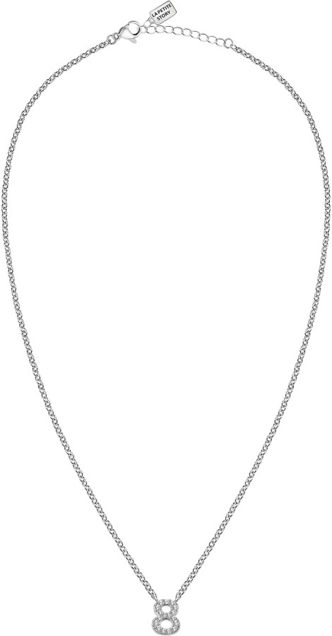 La Petite Story Ocelový náhrdelník "8" s krystaly LPS10AQK08 - Náhrdelníky