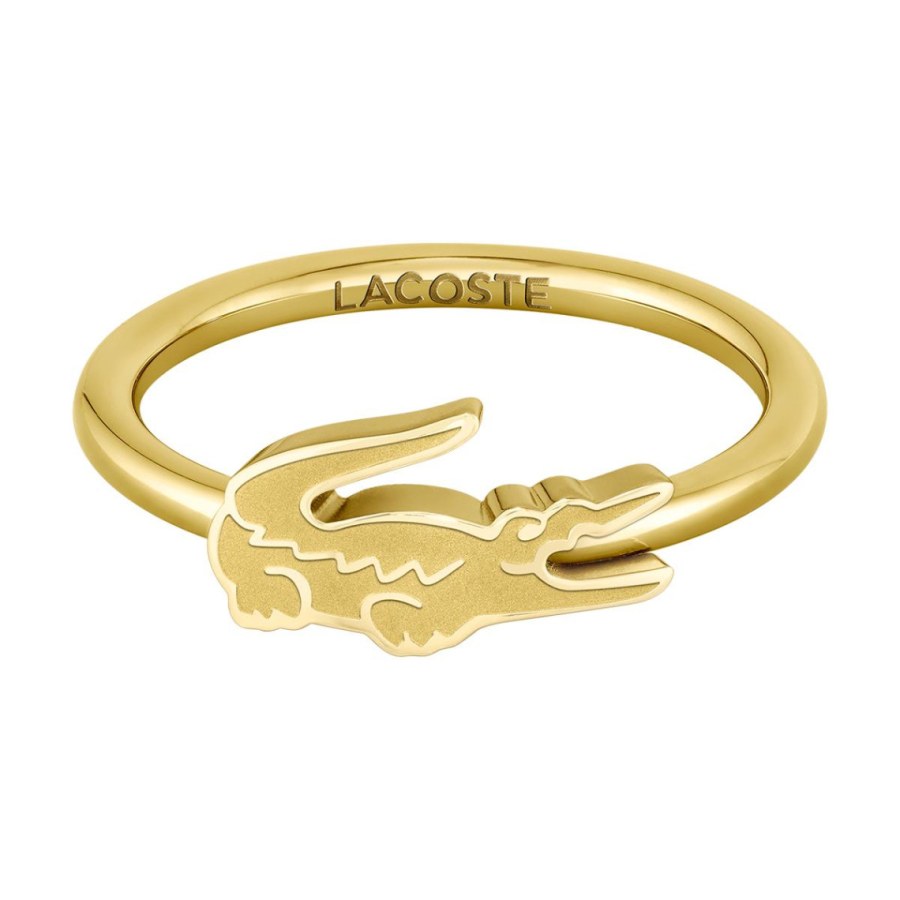 Lacoste Originální pozlacený prsten Crocodile 2040054 56 mm - Prsteny Prsteny bez kamínku