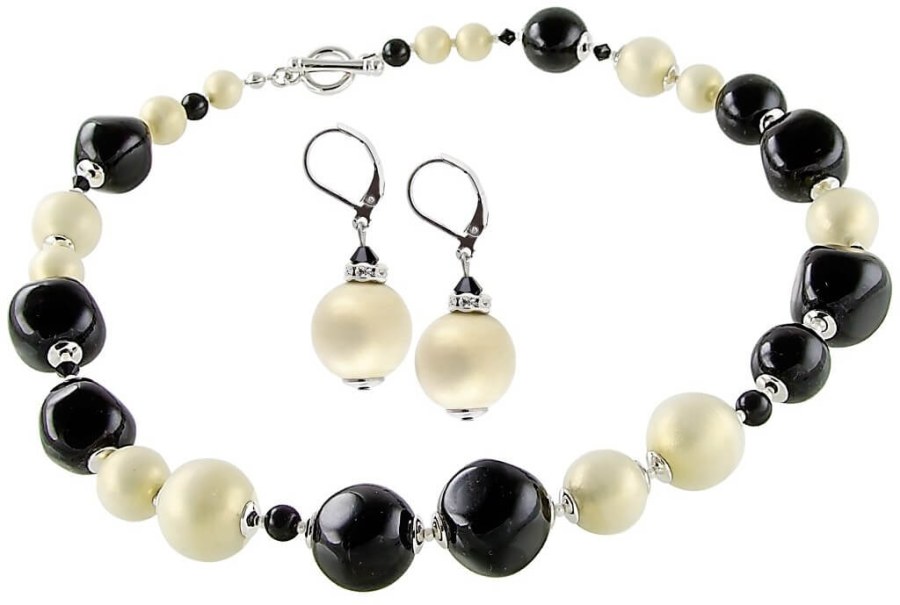 Lampglas Elegantní souprava šperků Ultimate Beauty z perel Lampglas CQ1 (náhrdelník, náušnice)