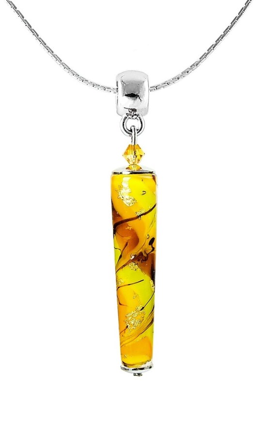 Lampglas Fascinující náhrdelník Autumn Love s 24karátovým zlatem v perle Lampglas NKR9 - Náhrdelníky