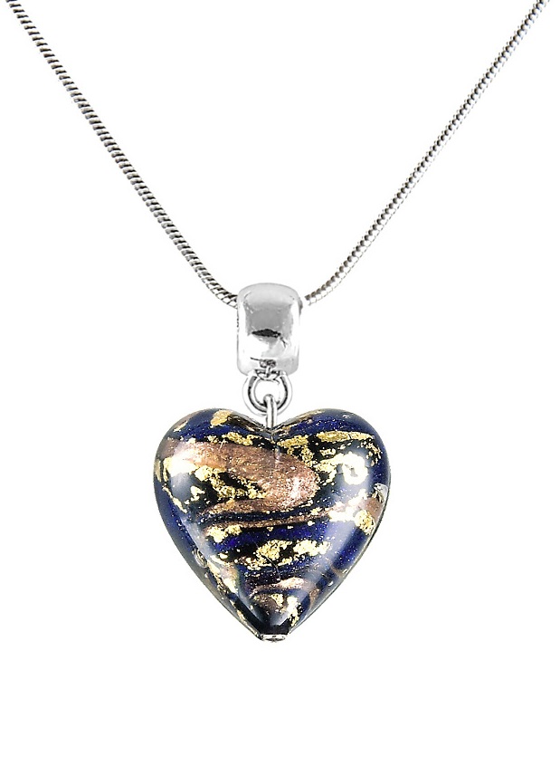 Lampglas Magický náhrdelník Egyptian Heart s 24karátovým zlatem v perle Lampglas NLH26 - Náhrdelníky