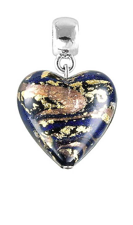Lampglas Magický přívěsek Egyptian Heart s 24karátovým zlatem v perle Lampglas S26