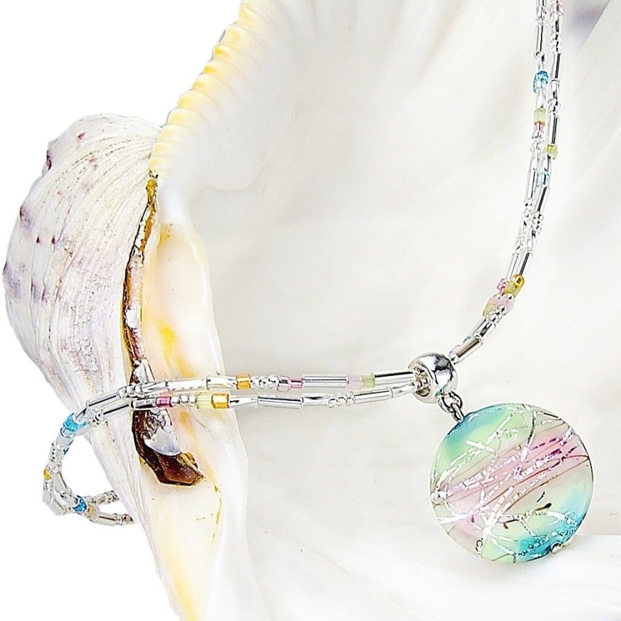 Lampglas Něžný dámský náhrdelník Sweet Childhood s perlou Lampglas s ryzím stříbrem NP22 - Náhrdelníky