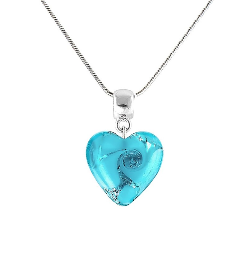 Lampglas Něžný náhrdelník Forest Heart s ryzím stříbrem v perle Lampglas NLH10 - Náhrdelníky