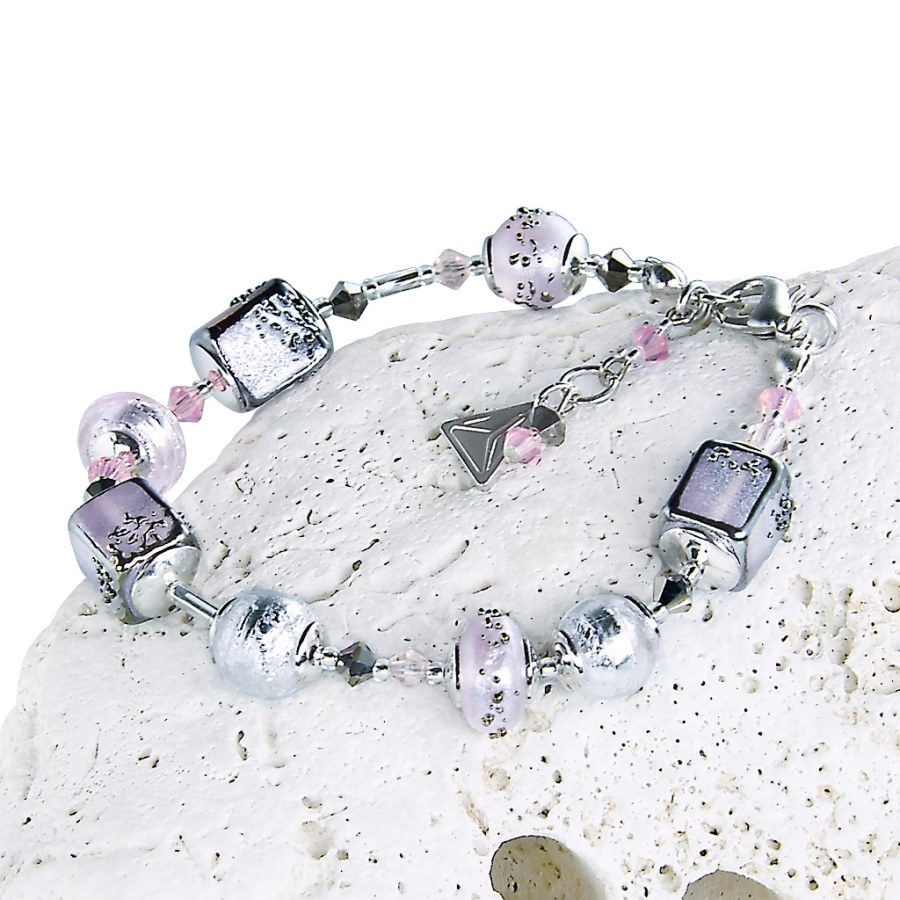 Lampglas Romantický náramek Delicate Pink z perel Lampglas BCU40 - Náramky Korálkové náramky