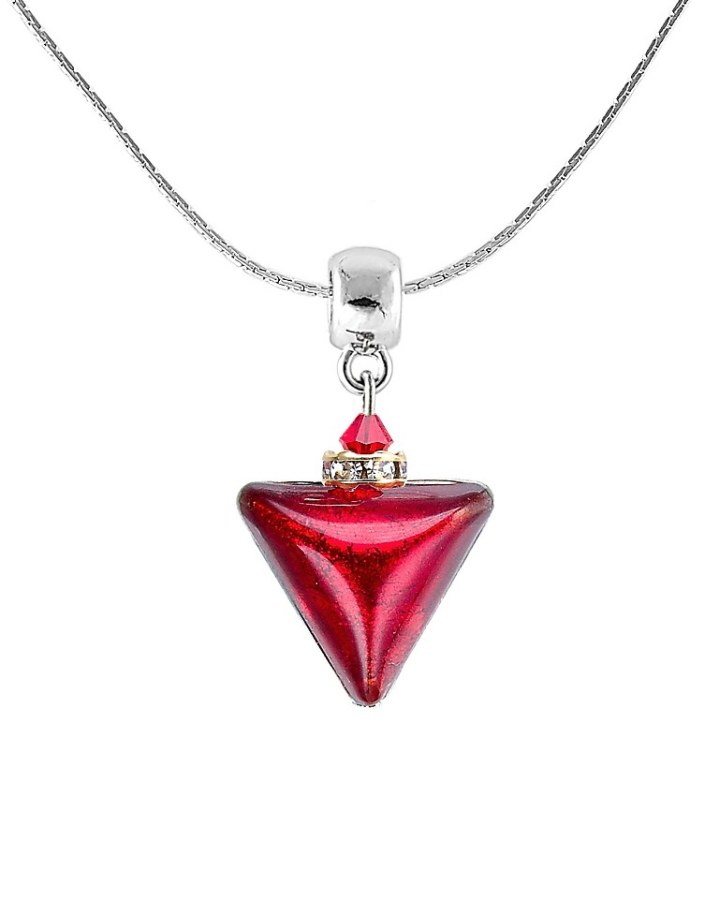 Lampglas Svůdný náhrdelník Red Triangle s 24karátovým zlatem v perle Lampglas NTA4 - Náhrdelníky