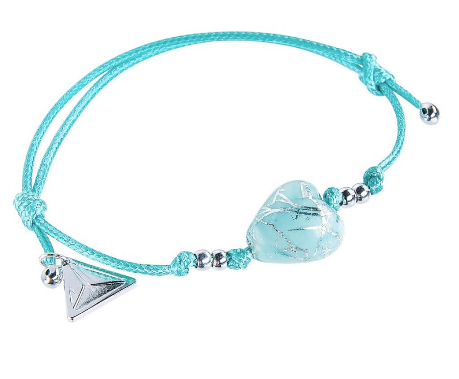 Lampglas Tyrkysový náramek Turquoise Caress s ryzím stříbrem v perle Lampglas BLH12 - Náramky Kabala náramky