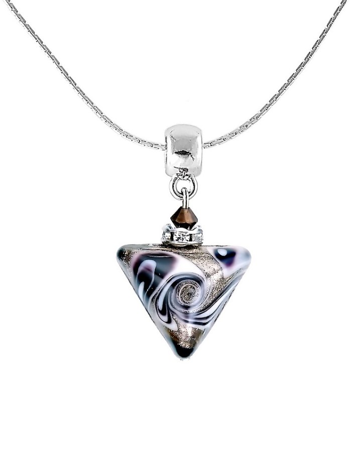 Lampglas Unikátní náhrdelník Cleopatra`s Dream Triangle s perlou Lampglas NTA13 - Náhrdelníky