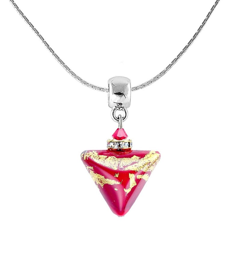 Lampglas Vášnivý náhrdelník Passionate Story Triangle s 24karátovým zlatem v perle Lampglas NTA6 - Náhrdelníky