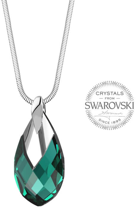 Levien Dámský náhrdelník se smaragdovým krystalem Pear Metcap - Náhrdelníky