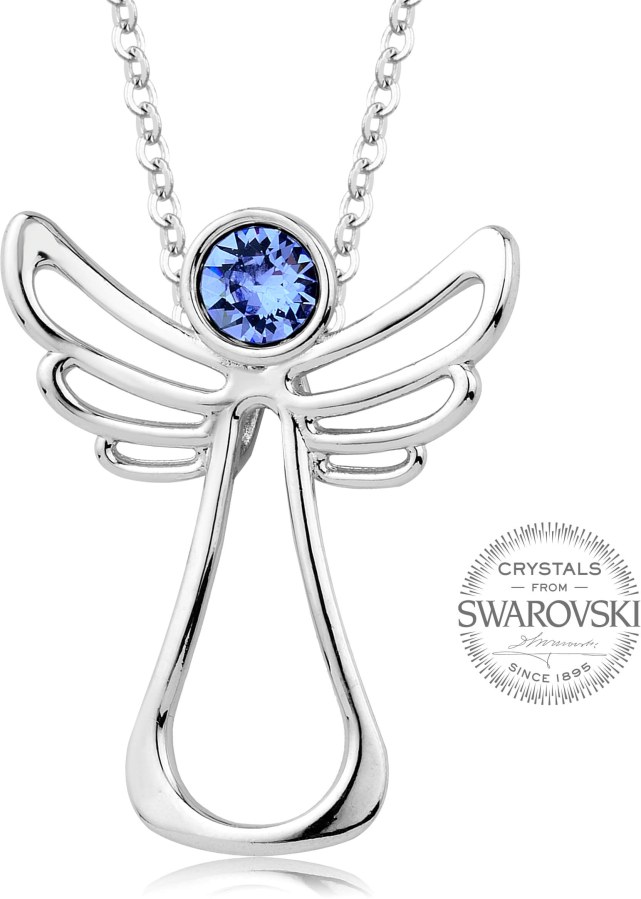 Levien Náhrdelník s modrým krystalem Guardian Angel - Náhrdelníky