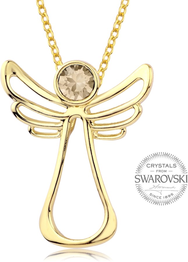 Levien Pozlacený náhrdelník s krystalem Guardian Angel