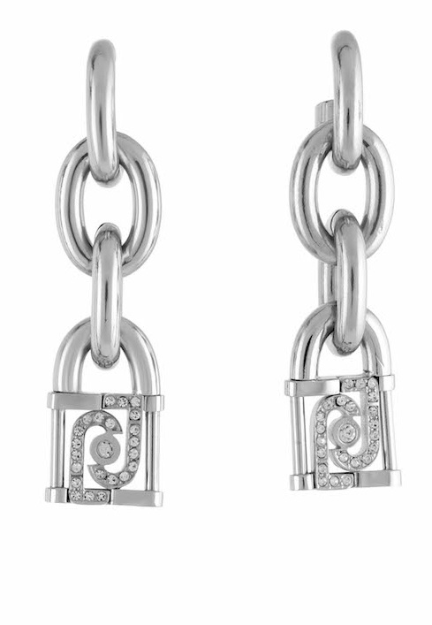 Liu Jo Luxusní ocelové náušnice s krystaly Chains LJ1674 - Náušnice Visací náušnice