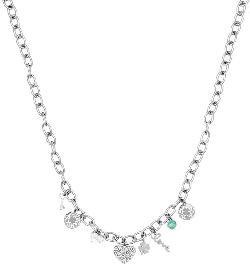 Liu Jo Ocelový náhrdelník s přívěsky LJ1417 - Náhrdelníky