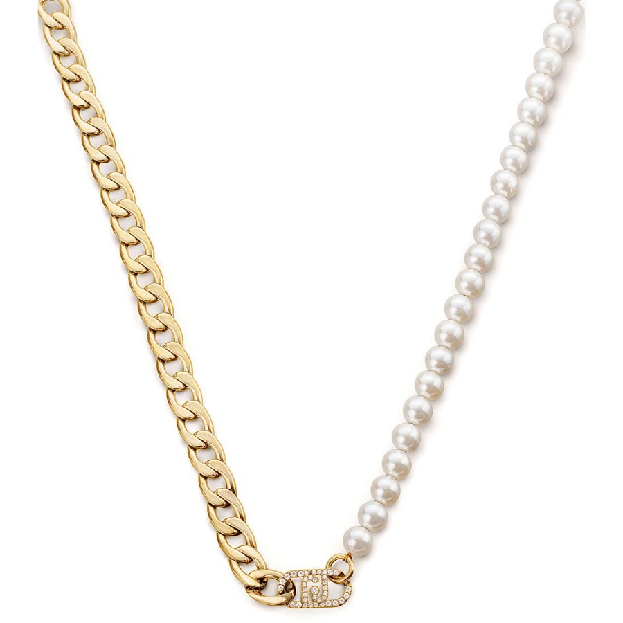 Liu Jo Originální pozlacený náhrdelník s perlami Fashion LJ1990 - Náhrdelníky