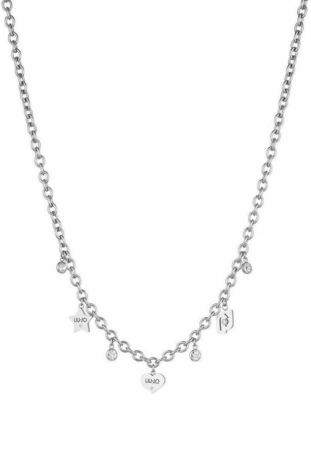Liu Jo Stylový ocelový náhrdelník s přívěsky Brilliant LJ1648