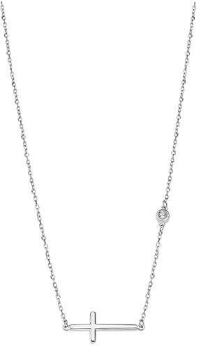 Lotus Silver Designový stříbrný náhrdelník s křížkem a čirým zirkonem LP1918-1/1 - Náhrdelníky
