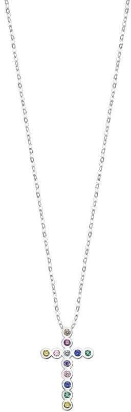 Lotus Silver Designový stříbrný náhrdelník s křížkem a třpytivými zirkony LP3248-1/1 - Náhrdelníky