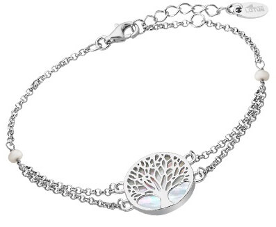 Lotus Silver Elegantní stříbrný náramek Strom života s perletí LP1678-2/1