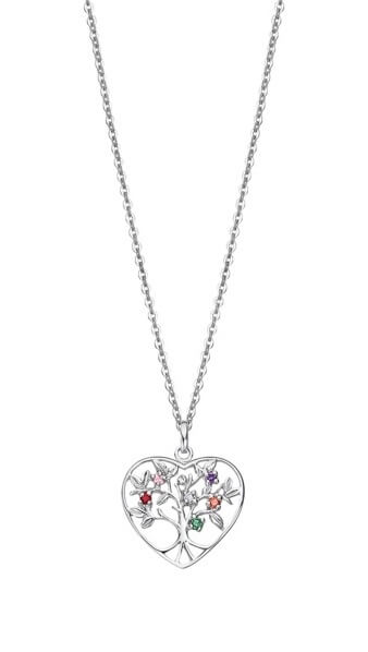 Lotus Silver Krásný stříbrný náhrdelník Strom života s barevnými zirkony LP3199-1/1 (řetízek, přívěsek) - Náhrdelníky