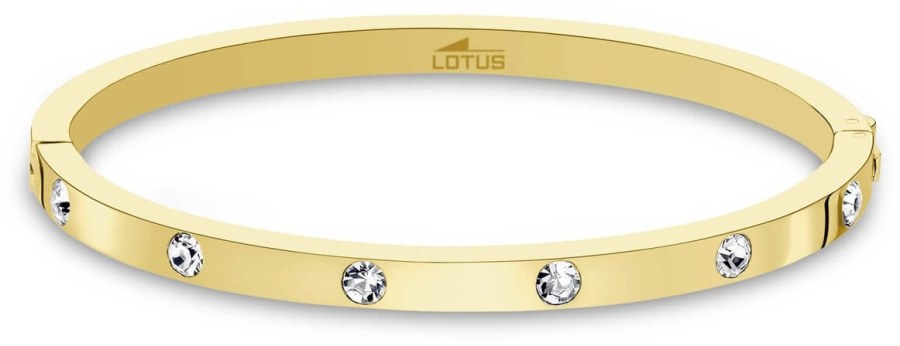 Lotus Style Pevný pozlacený náramek s krystaly LS1846-2/2 - Náramky Pevné náramky