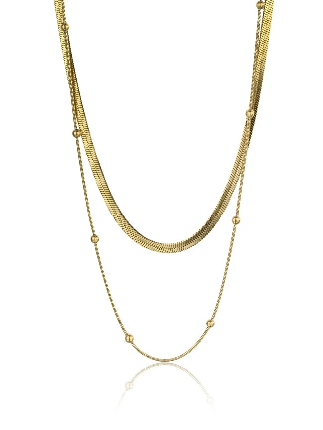 Marc Malone Dvojitý pozlacený náhrdelník Evangeline Gold Necklace MCN23089G - Náhrdelníky