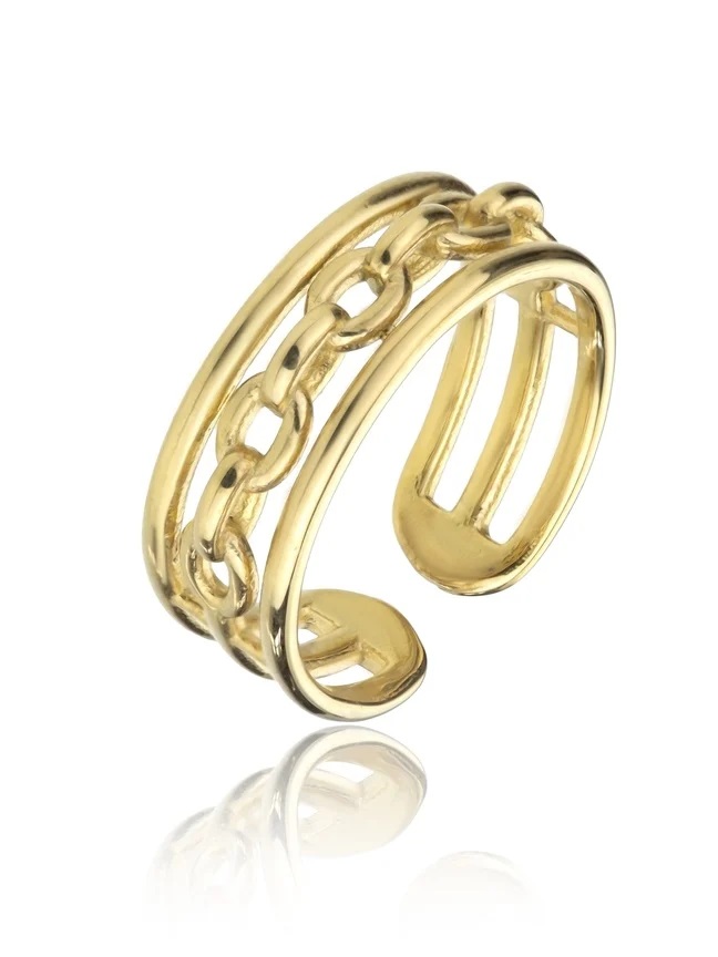 Marc Malone Otevřený pozlacený prsten Madeline Gold Ring MCR23001G - Prsteny Otevřené prsteny
