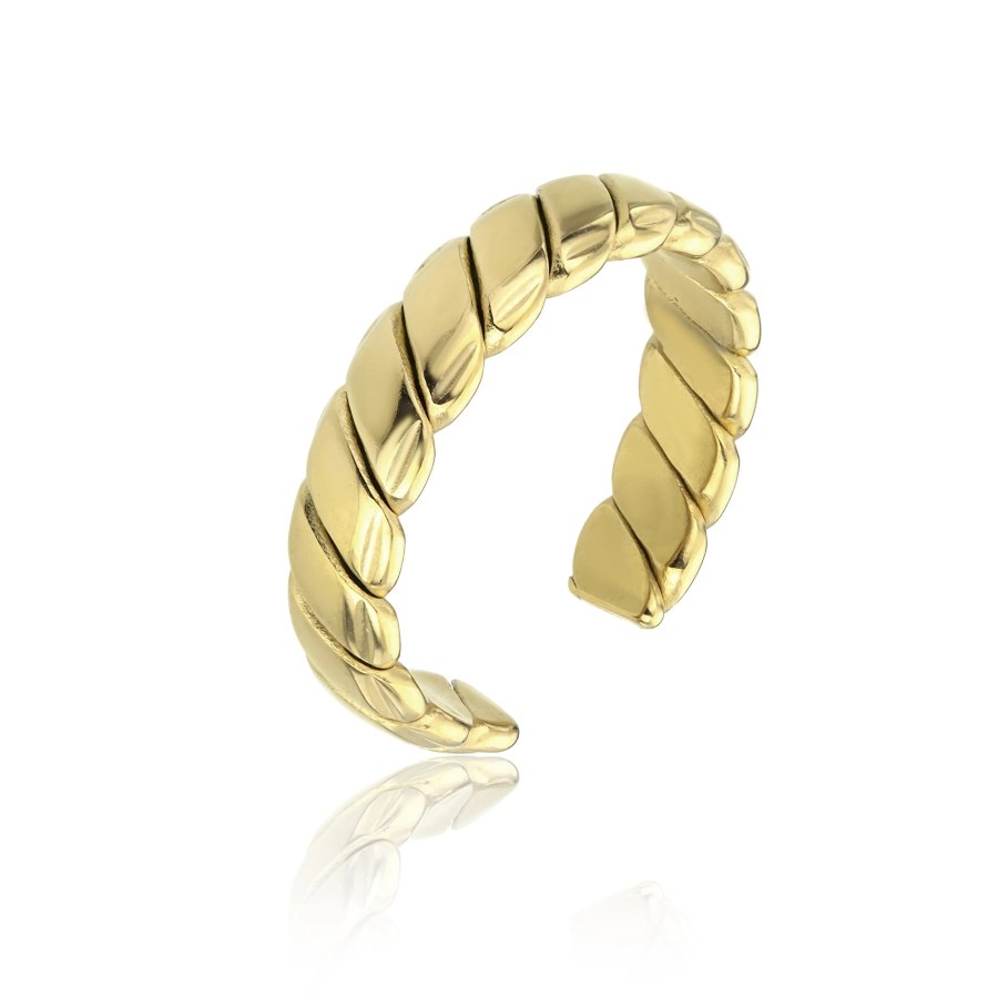 Marc Malone Otevřený pozlacený prsten Morgan Silver Ring MCJ.R1026 - Prsteny Otevřené prsteny