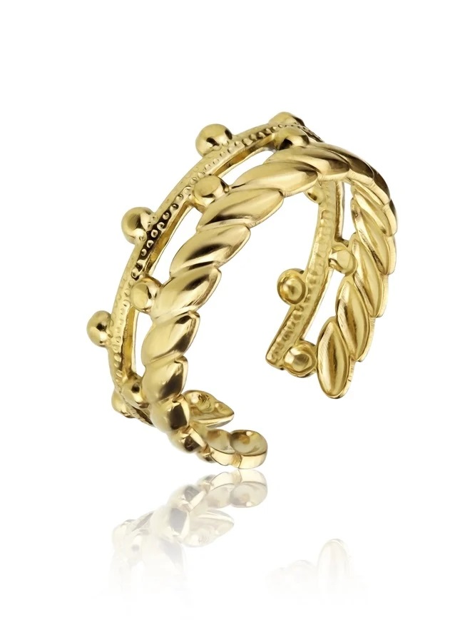 Marc Malone Otevřený pozlacený prsten Vivian Gold Ring MCR23006G - Prsteny Otevřené prsteny