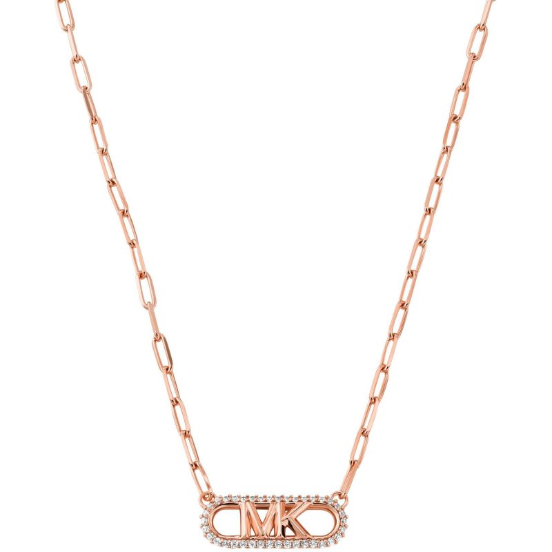 Michael Kors Slušivý bronzový náhrdelník s kubickými zirkony MKC1655CZ791