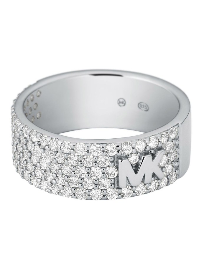 Michael Kors Třpytivý stříbrný prsten se zirkony MKC1555AN040 49 mm - Prsteny Prsteny s kamínkem
