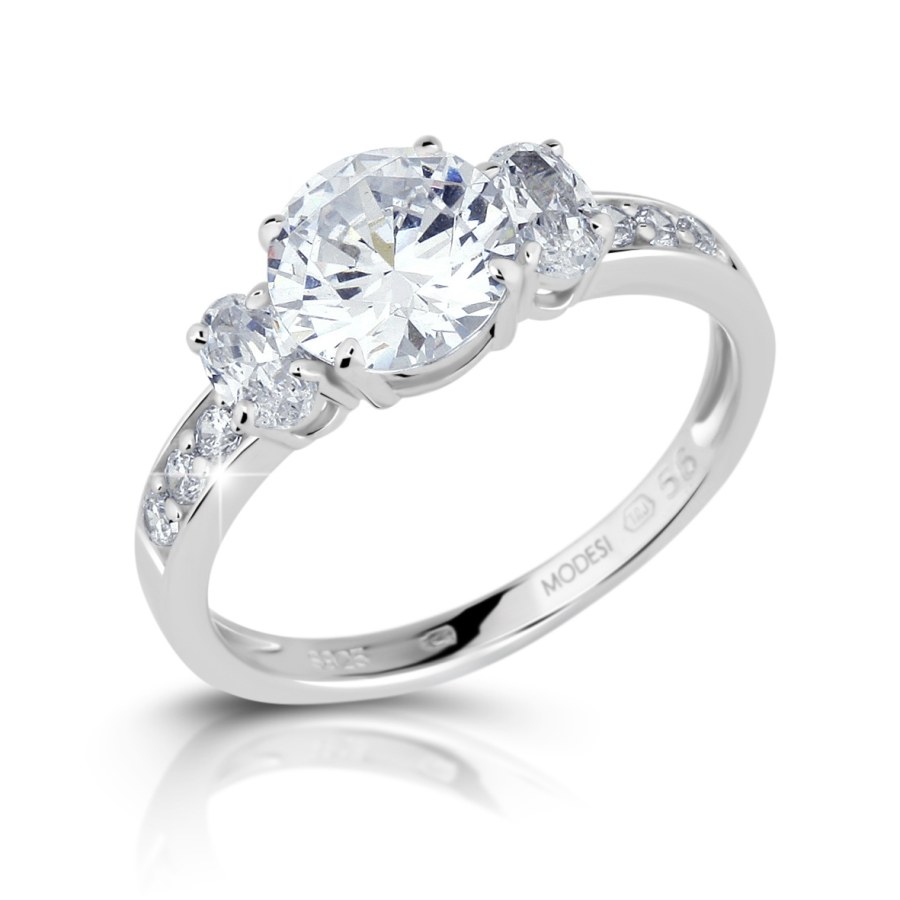 Modesi Elegantní zásnubní prsten JA17250CZ 55 mm - Prsteny Zásnubní prsteny