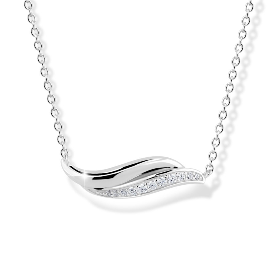 Modesi Módní stříbrný náhrdelník se zirkony M00240 - Náhrdelníky