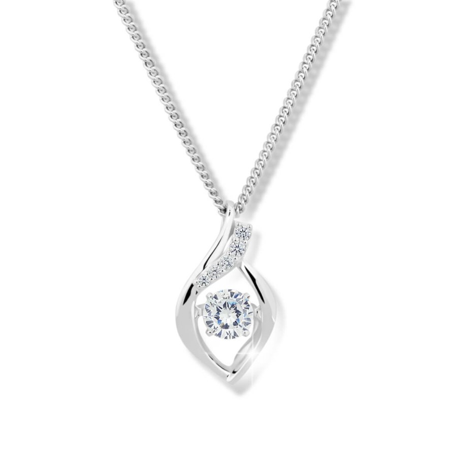 Modesi Nádherný náhrdelník s krystalem a zirkony M43066 (řetízek, přívěsek) - Náhrdelníky