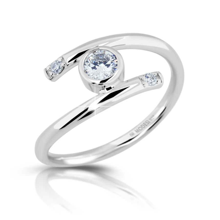 Modesi Nádherný stříbrný prsten se zirkony M01017 58 mm - Prsteny Prsteny s kamínkem