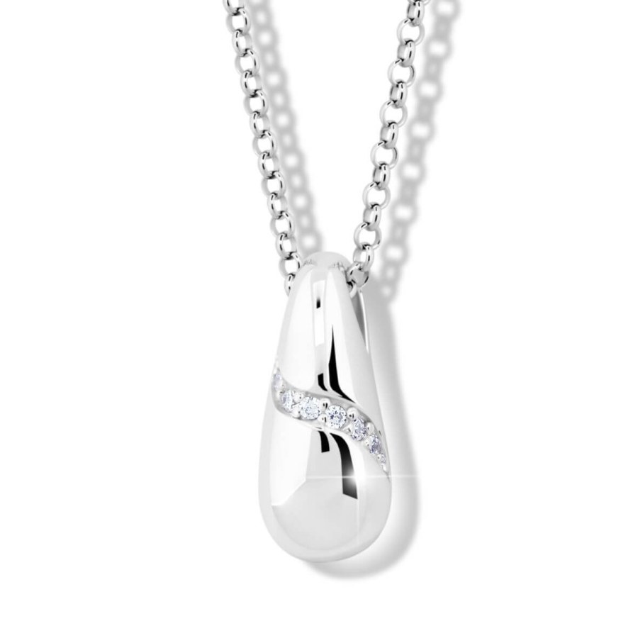 Modesi Nepřehlédnutelný náhrdelník ze stříbra M46019 (řetízek, přívěsek) - Náhrdelníky