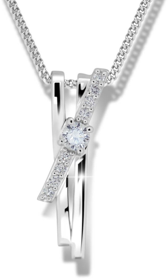 Modesi Překrásný stříbrný náhrdelník M41098 (řetízek, přívěsek) - Náhrdelníky
