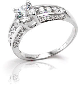 Modesi Luxusní stříbrný prsten Q16851-1L 52 mm - Prsteny Prsteny s kamínkem