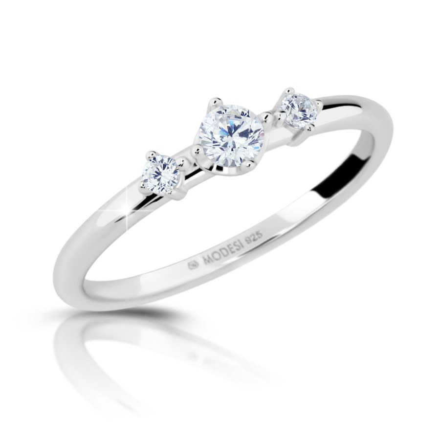Modesi Stříbrný prsten se zirkony M01011 50 mm - Prsteny Zásnubní prsteny