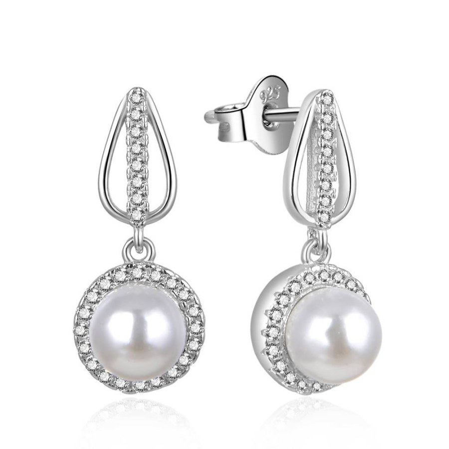MOISS Okouzlující stříbrné náušnice s perlami a zirkony E0003119 - Náušnice Pecky