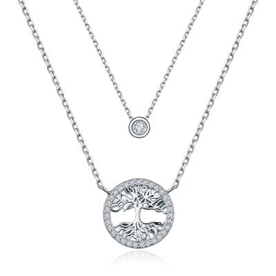 MOISS Originální stříbrný dvojitý náhrdelník Strom života N0000368 - Náhrdelníky