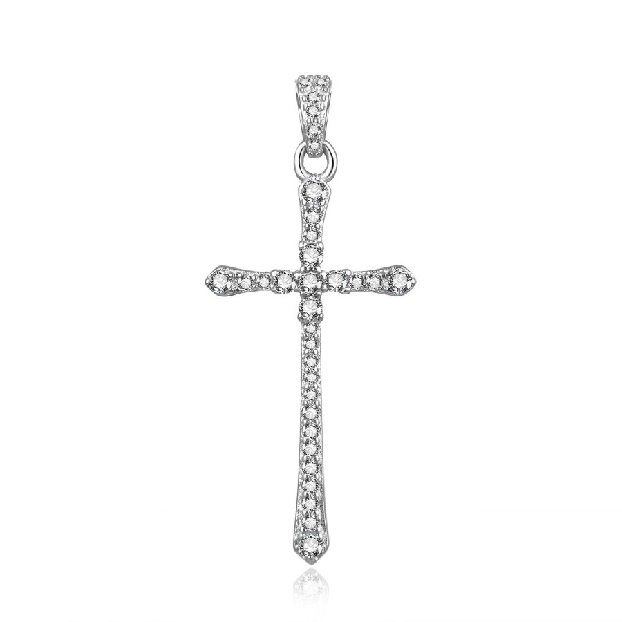 MOISS Originální stříbrný přívěsek Křížek se zirkony P0001239 - Přívěsky a korálky
