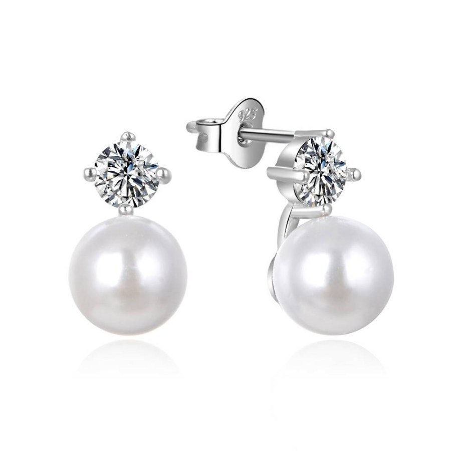MOISS Krásné stříbrné náušnice s perlami Naomi E0003104 - Náušnice Pecky