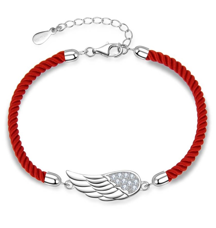 MOISS Půvabný textilní náramek Andělské křídlo B0000267 - Náramky Náramky přátelství